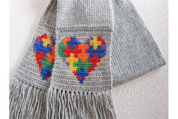puzzle heart scarf