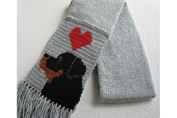 gray rottweiler scarf