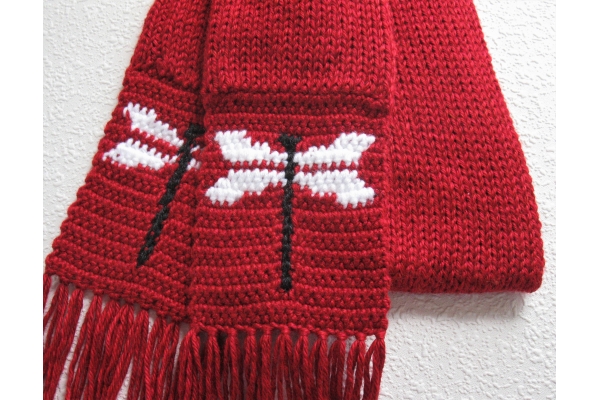 dragonfly knit scarf
