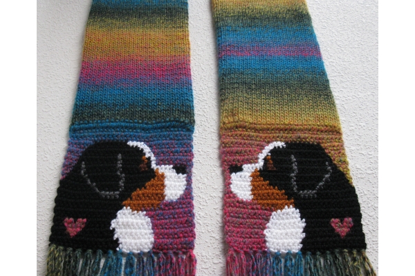 knit dog scarf