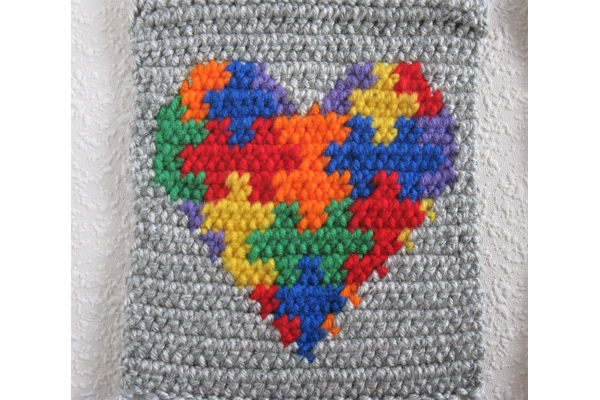 puzzle heart scarf