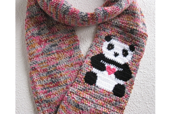 colorful panda bear scarf