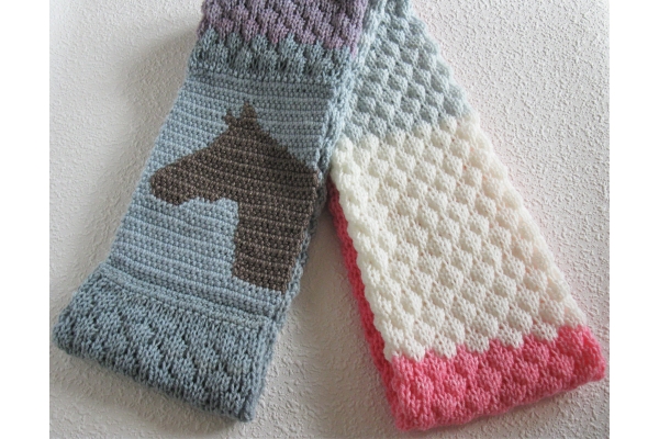 color block horse scarf