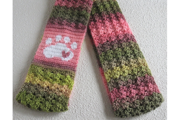 pink and green scarf