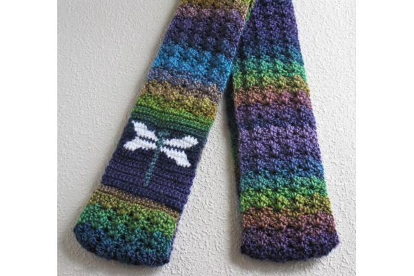 stripes dragonfly scarf