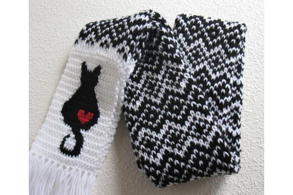 knit cat scarf