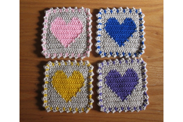 cute heart coasters