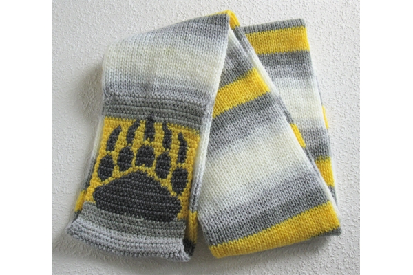 yellow and gray stripes scarf