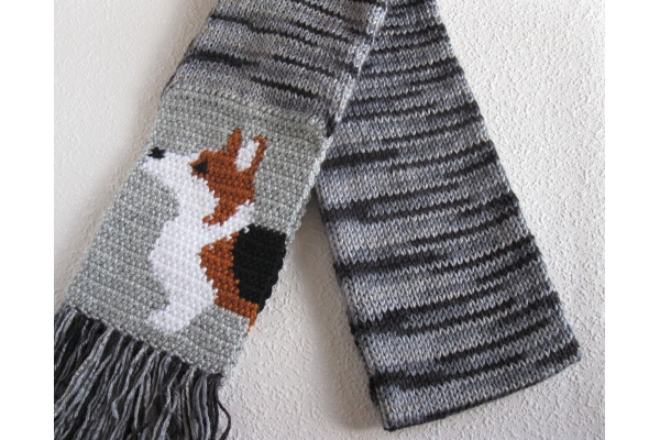 knit dog scarf