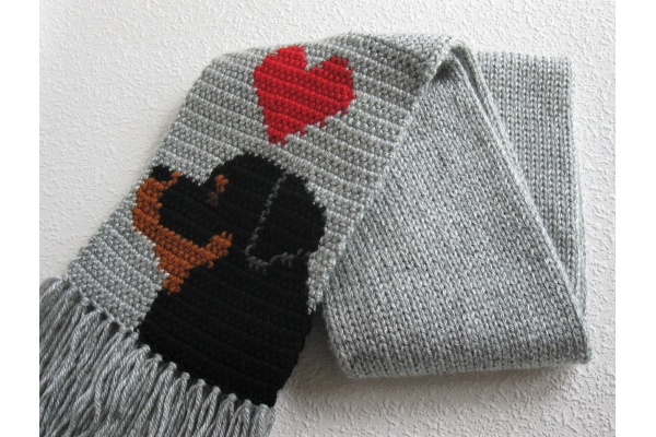 gray dog scarf