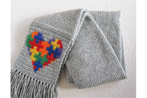 folded heart scarf