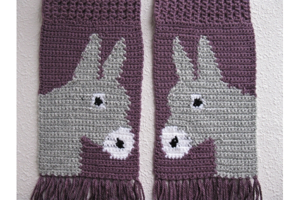 back side of donkey scarf