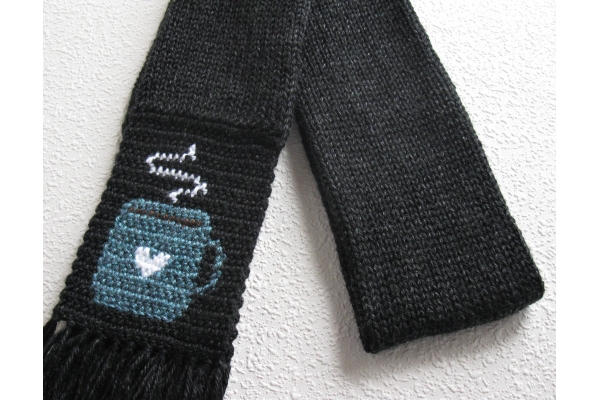 black coffee scarf