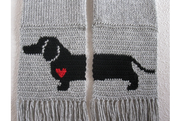 gray dog scarf