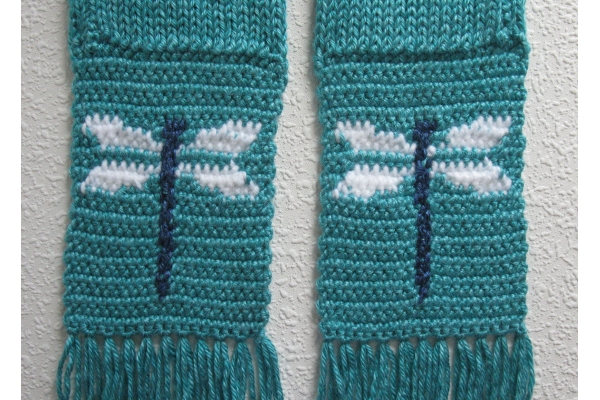 back side of dragonfly scarf