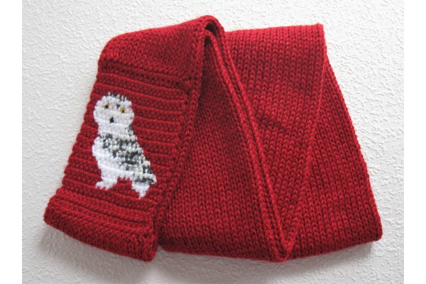 knit owl scarf