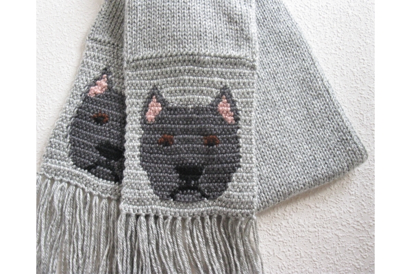 knit dog scarf