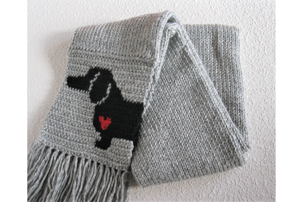 gray knit scarf