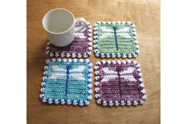 dragonfly mug rugs