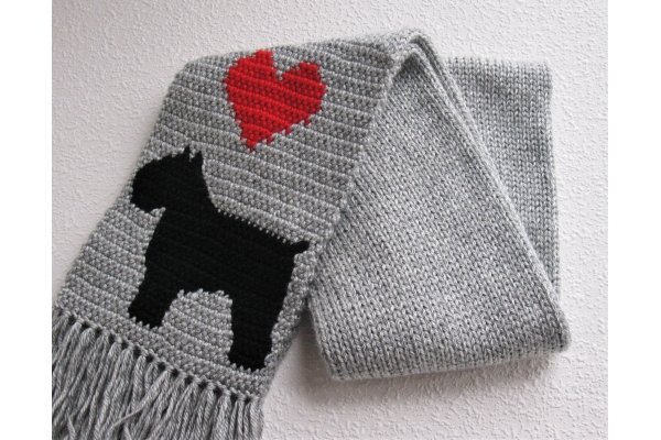 gray dog scarf
