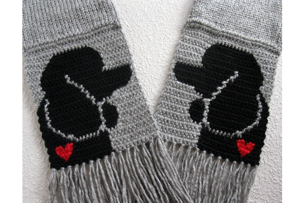 gray poodle scarf