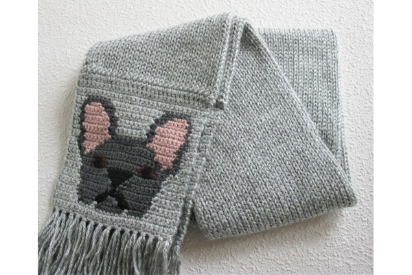 cute French bulldog scarf
