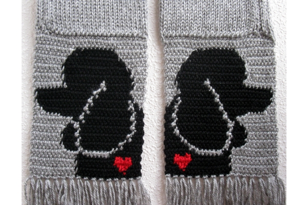 gray dog scarf