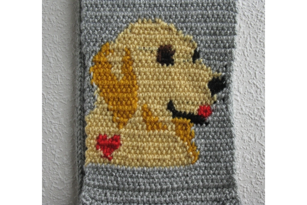 reverse side of dog motif