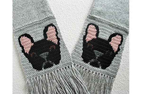 cute French bulldogs scarf