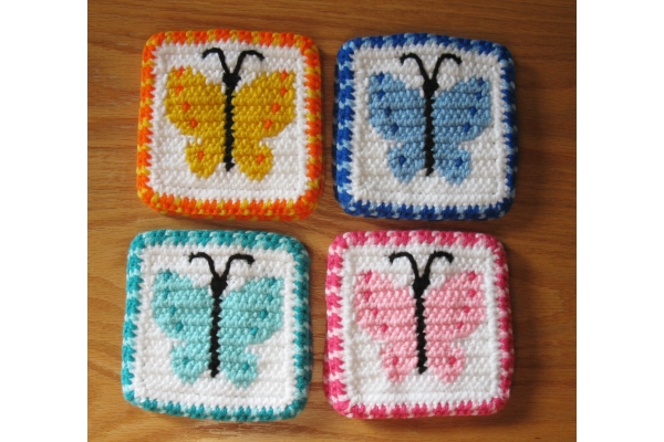colorful butterfly coasters