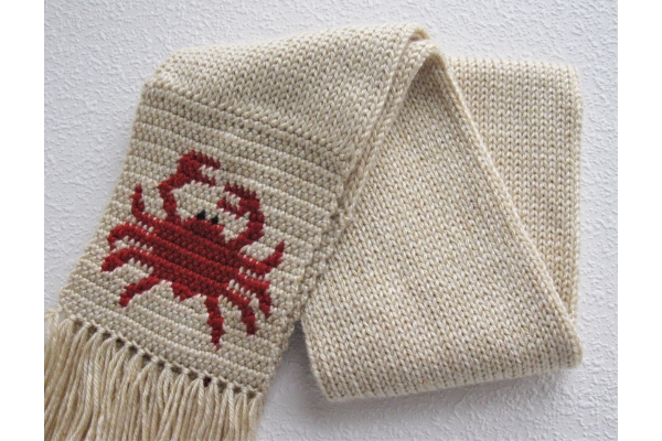 cream color crab scarf