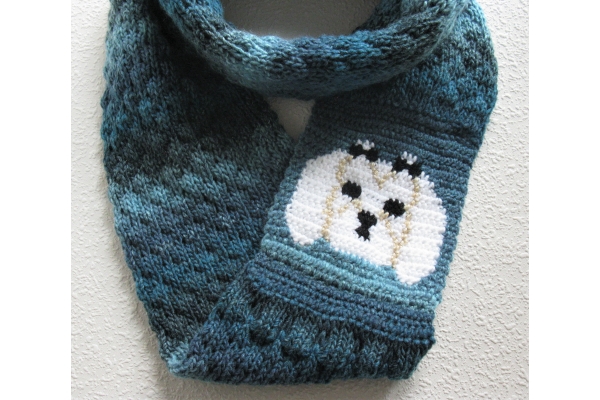 shades of blue dog scarf