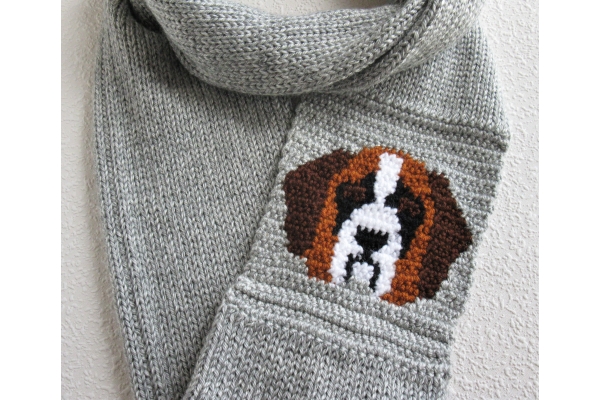 gray dog scarf