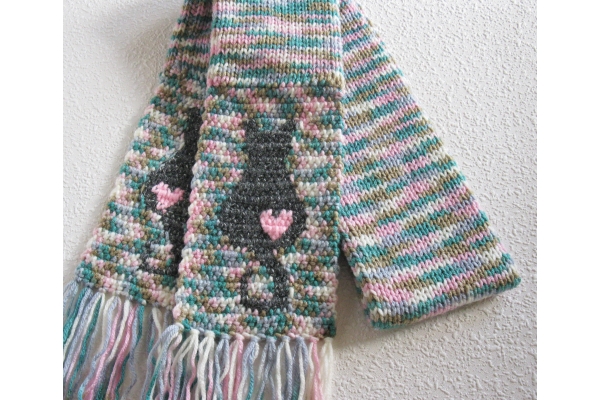 knit cat scarf