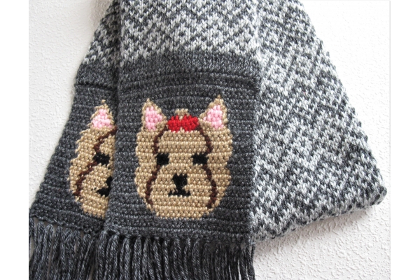 Yorkie fair isle scarf