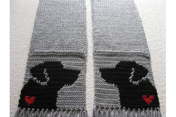 gray scarf with dogs