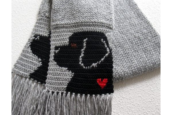 black dog scarf