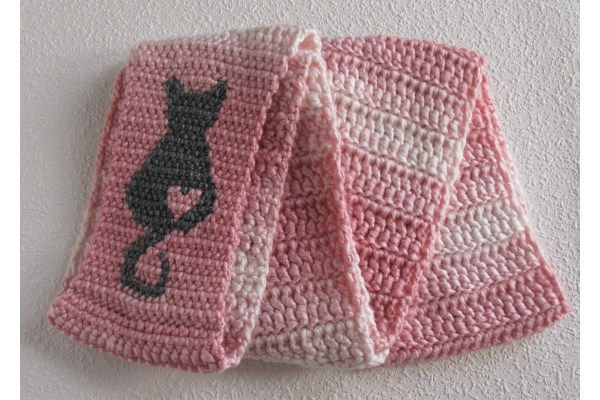 pink kitty scarf