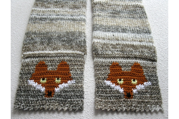 rust foxes on scarf