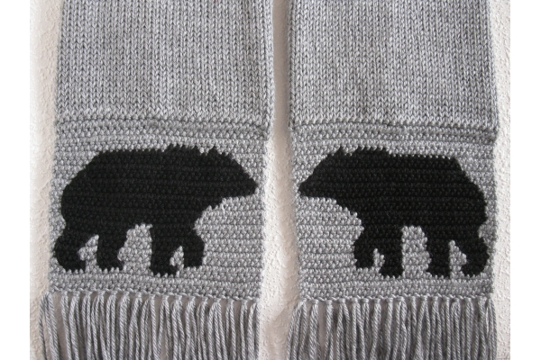 crochet bear scarf
