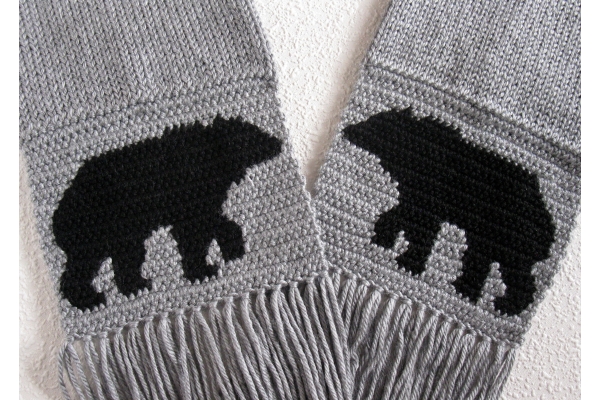 knit bear scarf