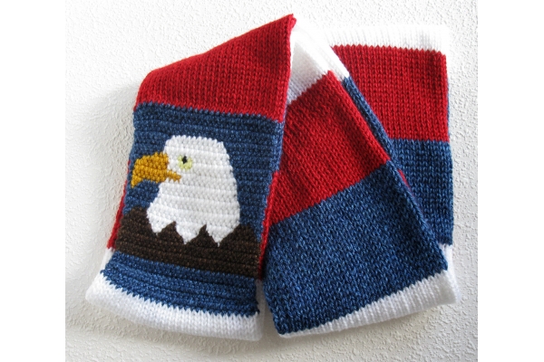 red white and blue eagle scarf