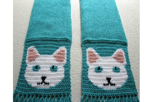 knit cat scarf