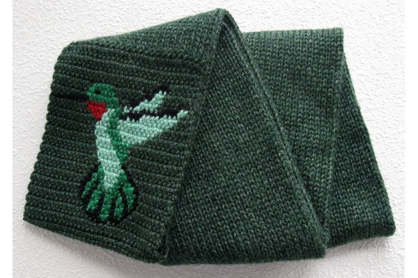 hummingbird scarf full view