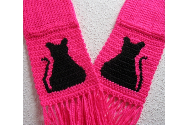 bright pink cat scarf