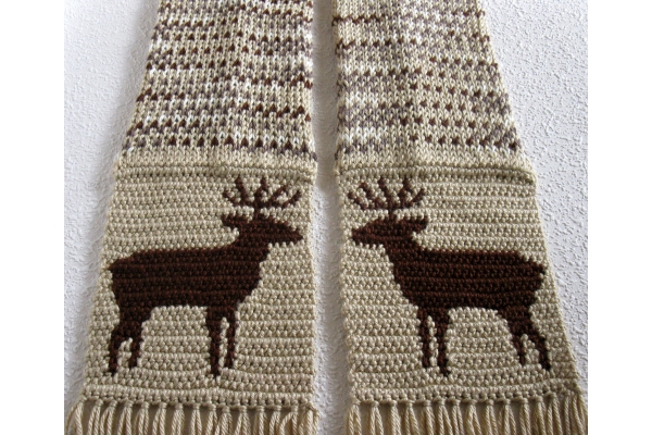 knit deer scarf