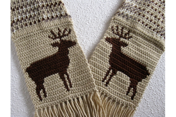 fair isle deer scarf