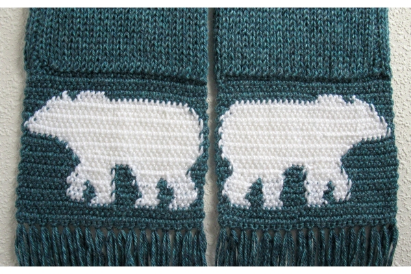reverse polar bear scarf