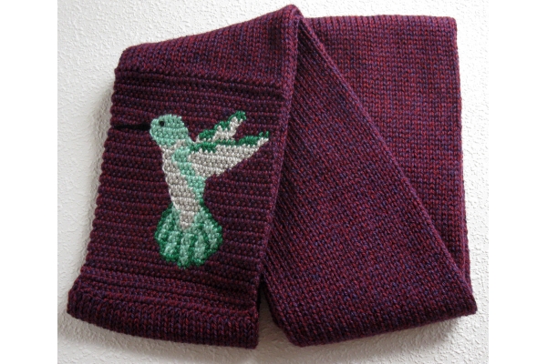 purple hummingbird scarf