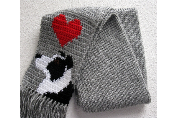 full view border collie scarf